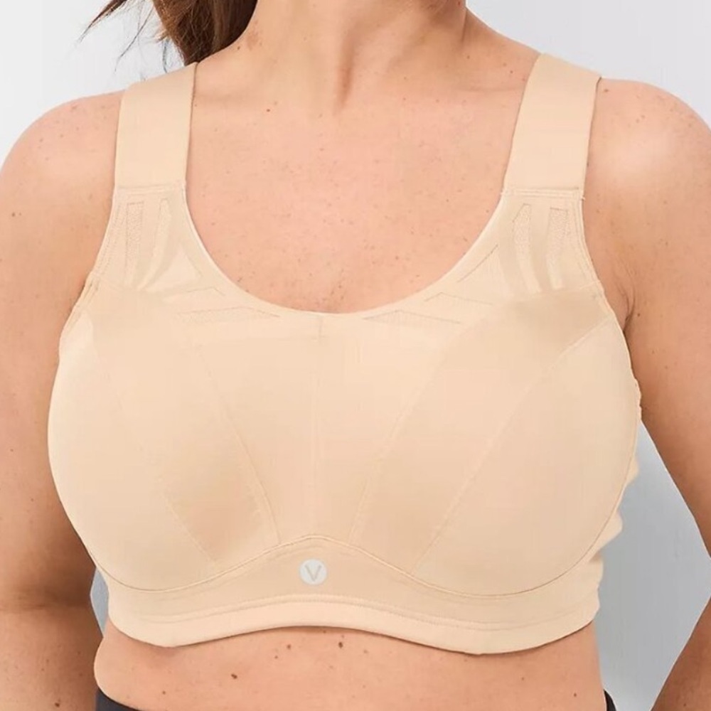 LIVI High-Impact Wicking Max Support Sports Bra Beige 40D Active Gym Workout